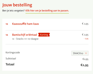 1+1 gratis op snacks bij Kwalitaria