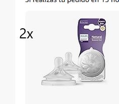 2x Philips Avent Tetina de biberón Natural Response: 2 tetinas de biberón de flujo 4 para bebés a partir de 3 mes por 9,73€