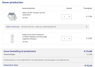 1+1 gratis op Difrax, Nuby of Philips Avent bij Trekpleister