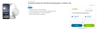 Nokia G21 128 GB + Audífonos JBL a $2,556 en Amazon