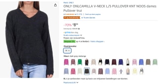 ONLY Camilla V-Neck Pullover voor €8,99 bij Amazon