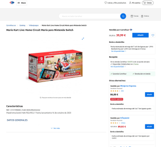 Mario Kart Live: Home Circuit Mario /luigi switch por 39,99€