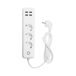 Regleta inteligente con 3 tomas Schuko + Cargador 4 USB Con Wifi y Monitor de consumo por 7,80€