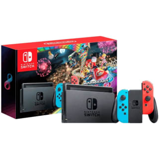 Console da Nintendo, modelo Switch Neon Blue e Red com jogo Mario Kart - R$ 2.159,10
