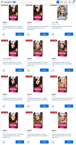 -70% de Descuento en la Segunda Unidad tintes Palette.