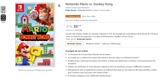 Mario vs Donkey Kong (Nintendo Switch) voor €36,99 bij Amazon FR