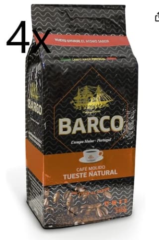 4x Café Molido - Gran intensidad - Tueste Natural 250ml.Barco Natural por 11,16€