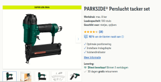 PARKSIDE perslucht tacker set met instelbare inslagdiepte voor €14,99 in de Lidl webshop