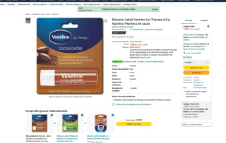 Bálsamo Labial Vaseline Lip Therapy 4,8 g Nutritivo Manteca de cacao por 1,50€