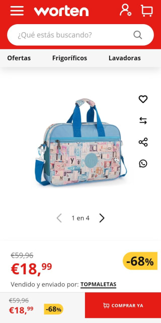 Maletín extraescolar SKPAT Lucca azul por 18,99€.