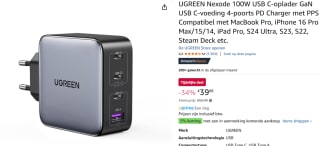 UGREEN Nexode 100W USB C-oplader voor €39,88 bij Amazon