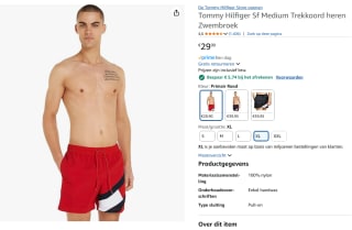 Tommy Hilfiger Colour Blocked Slim Fit Mid Length zwembroek voor €24,16 bij Amazon