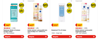 50% korting op alle A-merk gezichtsverzorging producten bij Kruidvat