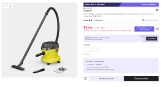Aspirador Solido Líquido Soplado 12L Karcher KWD2 por 39.95€
