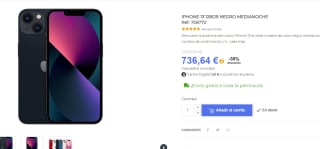 IPHONE 13 128GB por solo 715,59€.