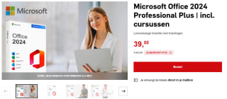 Microsoft Office 2024 Professional Plus incl. cursussen voor €39 via AD