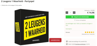 2 Leugens 1 Waarheid partyspel voor €14,96 bij Spellenrijk