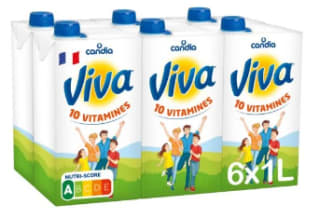 Paquet de 6 bouteilles de lait Candia Viva de 1L à 7,32€