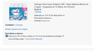 108 rollos Papel Higiénico Colhogar Ultra Suave Original por 22,41€