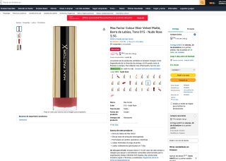 Barra Max Factor Colour Elixir Velvet Matte de Labios por solo 5,39€