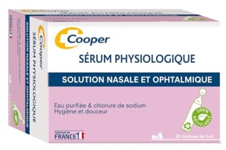 Boite de 30 unidoses de Sérum physiologique Cooper 5ml à 1,99€