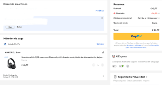 Soundcore Life Q20-casco con Bluetooth, 40H de autonomía Por 36,77€