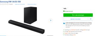 Samsung Essential B-Series HW-B430 voor €149 bij Coolblue