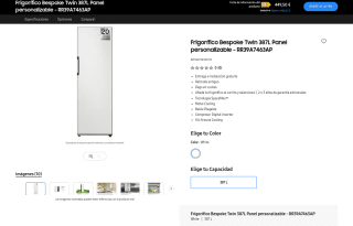 Frigorífico Samsung Bespoke Twin 387L Panel personalizable RR39A7463AP por 449,50€