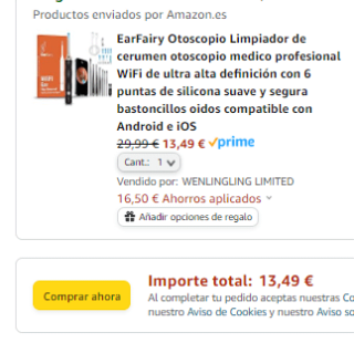 EarFairy Otoscopio, Limpiador de cerumen profesional por 13,49€