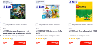 2+1 gratis op LEGO schoencadeautjes bij Bol