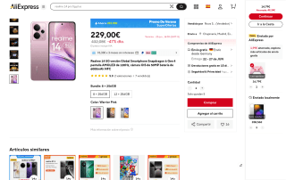 Realme 14 5G versión Global Smartphone Snapdragon 6 Gen 4 pantalla AMOLED de 120Hz, cámara OIS de 50MP batería de 6000mAh NFC