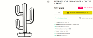 Koffie cuphouder in de vorm van een cactus voor €3,30 bij de Xenos