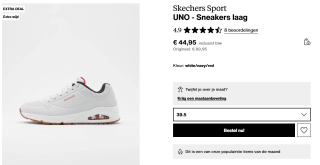 Skechers heren Uno Stand On AirTrainers voor €44,95 bij Zalando