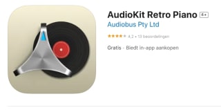 Audiokit retro piano voor iOS en iPadOS gratis