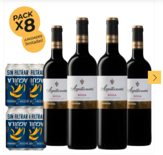 4X Azpilicueta Reserva 2015 D.O. Rioja + 4X Cervezas El Águila Sin Filtrar a 34.95€