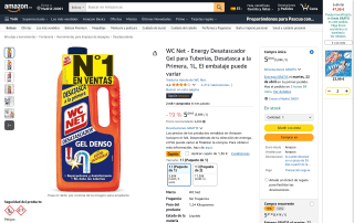 WC Net Energy desatascador gel tuberías 1L por 4,33€