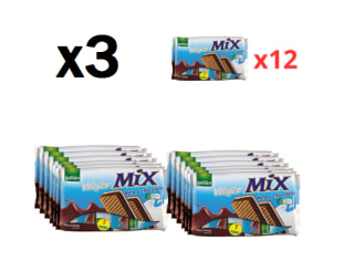3 Packs de 12 Unidades de 180 Grs de Gullón Barquillo Wafer Mix Nata y Chocolate por 29.97€