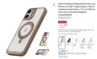 Anker FlexStand Magnetisch telefoonhoesje voor iPhone 16 voor €4,79 bij Amazon