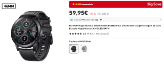 Montre connectée Honor Magic Watch 2, Amoled 5 atm à 59,95€