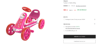 Triciclo Hello Kitty Turbo II por 50€