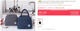 Sac à lunch en aluminium isolant à 3,51€