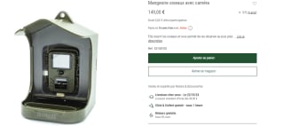 Mangeoire Oiseaux Camera 1080P HD à 149€