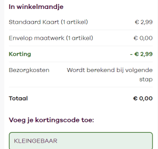 Kortingscode voor een Gratis Greetz kaartje exclusief postzegel