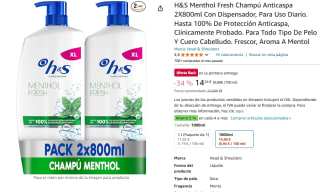 H&S Menthol Fresh Champú Anticaspa 2X800ml por 14,24€