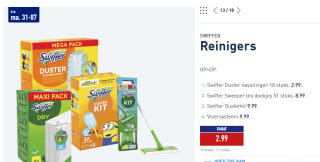 Swiffer Duster stofdoekjes navulling - 18stuks voor €2,99 bij de Aldi