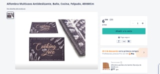 alfombra Antideslizante de medidas 40X60Cm por 6,90€