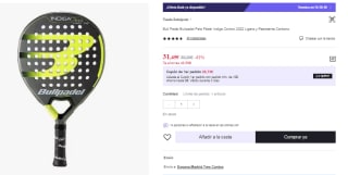 Pala de Padel Bullpadel Indiga Control 2022 por 31.45€ (Cuenta Nueva 19.45€)