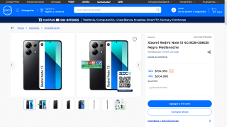 Xiaomi Redmi Note 13 4G 8GB+256GB Negro Medianoche por solo $194.990