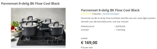 Pannenset 8-delig BK Flow Cool Black