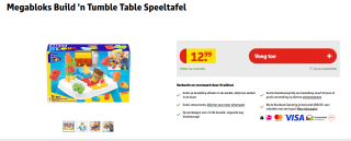 MEGA Bloks Tafel bouw en leer - 25 blokken voor €12,99 bij Kruidvat